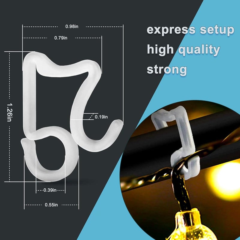 Doratale Holiday Light Clip Christmas Light Clips Outdoor Hang Gutter Hooks for Christmas Decoration String Lights, Mount to Shingles & gutters Outdoor Lights Clips for Xmas Winter Holidays-100 Pieces - Image 2